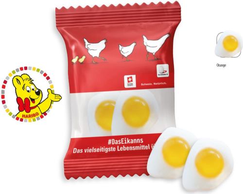 Haribo Spiegelei Werbetüte, 2 Stück - inkl. Werbedruck als Werbeartikel