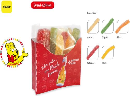 Haribo Saure Pommes Tüte in Werbebox, 50 g - inkl. Werbedruck als Werbeartikel