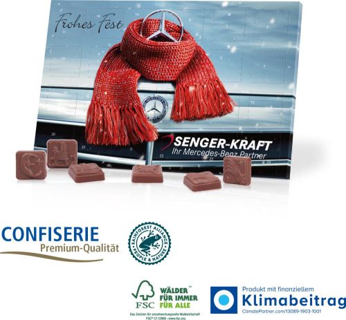 Tisch-Adventskalender Classic Exklusiv, 75 g als Werbeartikel