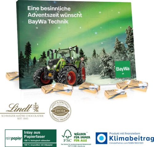 Tisch-Adventskalender Lindt Select Edition Organic als Werbeartikel