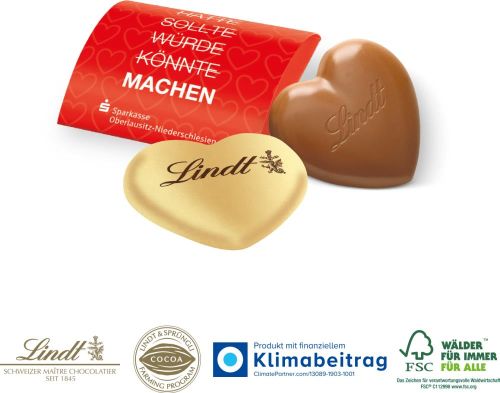 Lindt Herz, 20 g im Werbebriefchen als Werbeartikel