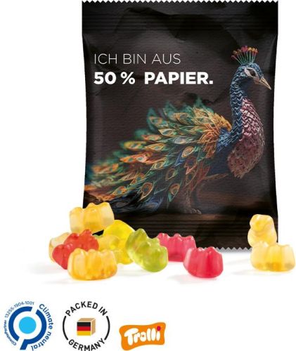 Minitüte aus Papierfolie mit 50% Papieranteil - Inhalt nach Wahl - inkl. Druck als Werbeartikel