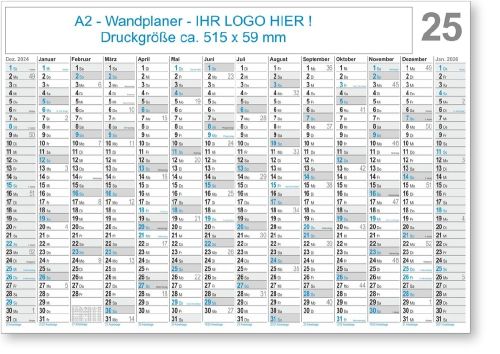 14-Monats-Poster-Wandkalender A2 mit Logo-Druck als Werbeartikel