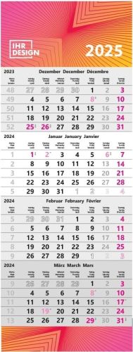 4-Monatswandkalender mit Datumschieber und Fußleiste als Werbeartikel