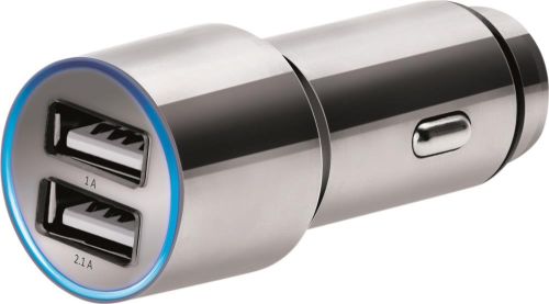 Edelstahl Car Charger 30W mit Notfallhammer-Funktion als Werbeartikel