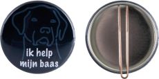 Metallbutton 56 mm mit Clip - inkl. Werbedruck als Werbeartikel