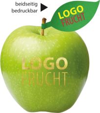 LogoFrucht Apfel mit bedruckbarem Apfelblatt - inkl. LogoFrucht Druck