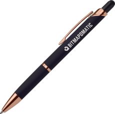 Zenith Tri-Softy Roségold Kugelschreiber - mit Stylus als Werbeartikel