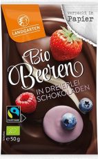 Landgarten Bio Beeren in Dreierlei Schokoladen 50g