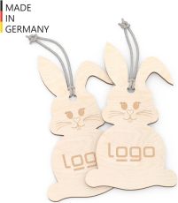 Osterschmuck Holzanhänger Osterhase - inkl. Lasergravur als Werbeartikel