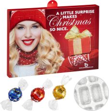 Premium Präsent-Adventskalender mit Lindt Lindor Kugel Mix als Werbeartikel