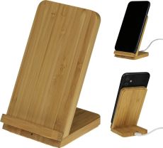 Kabellose Ladestation EasyCharge Bamboo Desk als Werbeartikel