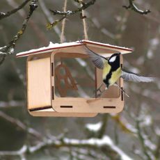 Vogelfutterhaus Logo als Werbeartikel