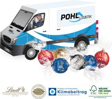 3D Präsent Transporter mit Lindt Lindor als Werbeartikel